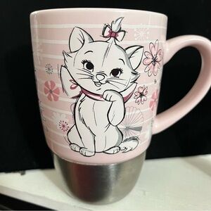 Disney Marie Aristocats Mug Pink Floral Stainless Steel Bottom